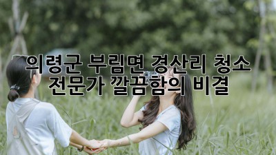 의령군 부림면 경산리 청소 전문가✨ 깔끔함의 비결!